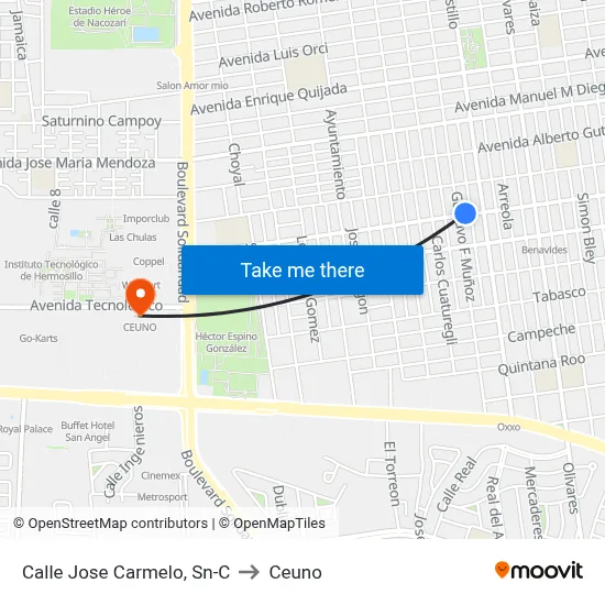 Calle Jose Carmelo, Sn-C to Ceuno map