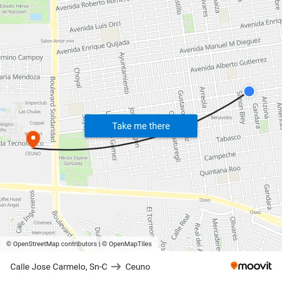 Calle Jose Carmelo, Sn-C to Ceuno map