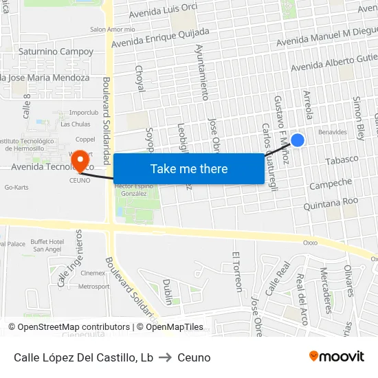 Calle López Del Castillo, Lb to Ceuno map