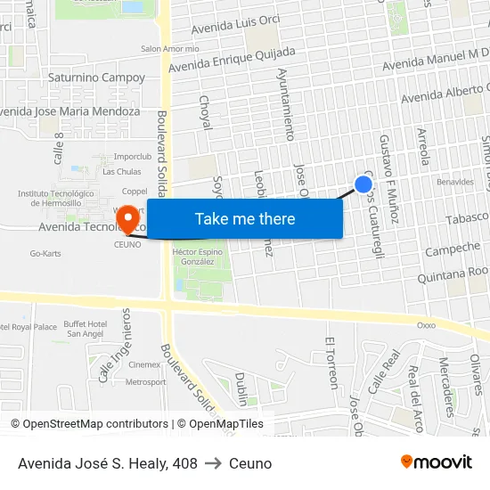 Avenida José S. Healy, 408 to Ceuno map