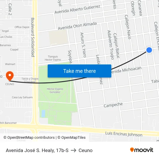 Avenida José S. Healy, 17b-S to Ceuno map