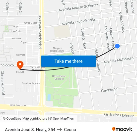 Avenida José S. Healy, 354 to Ceuno map
