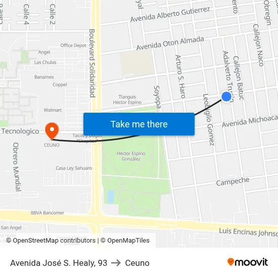 Avenida José S. Healy, 93 to Ceuno map