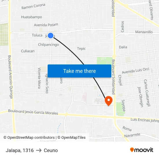 Jalapa, 1316 to Ceuno map