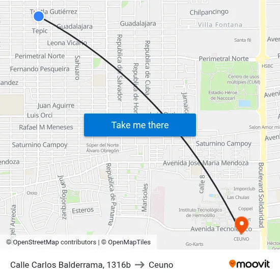 Calle Carlos Balderrama, 1316b to Ceuno map