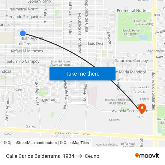 Calle Carlos Balderrama, 1934 to Ceuno map