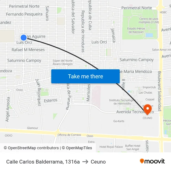 Calle Carlos Balderrama, 1316a to Ceuno map