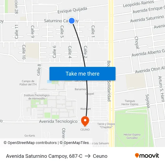 Avenida Saturnino Campoy, 687-C to Ceuno map