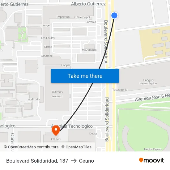Boulevard Solidaridad, 137 to Ceuno map