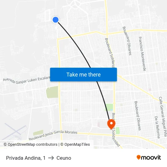 Privada Andina, 1 to Ceuno map