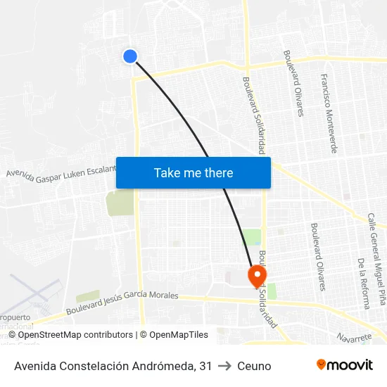 Avenida Constelación Andrómeda, 31 to Ceuno map