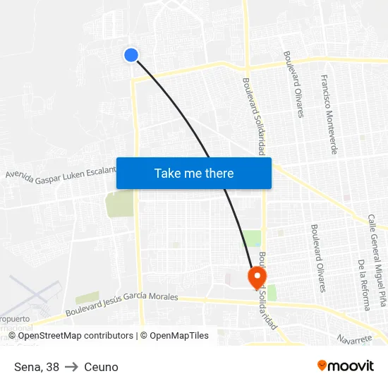 Sena, 38 to Ceuno map