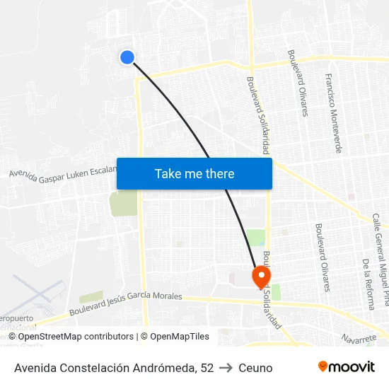 Avenida Constelación Andrómeda, 52 to Ceuno map