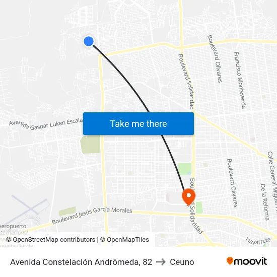 Avenida Constelación Andrómeda, 82 to Ceuno map
