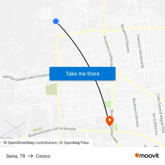 Sena, 78 to Ceuno map