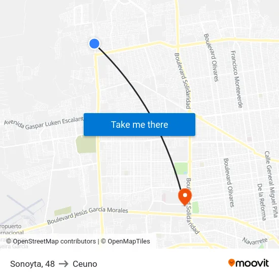 Sonoyta, 48 to Ceuno map