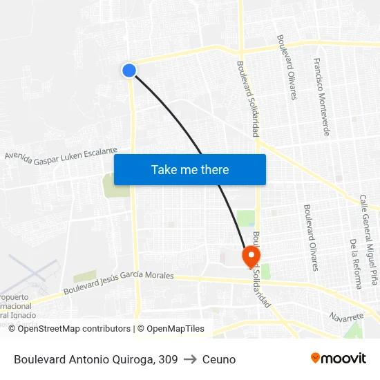Boulevard Antonio Quiroga, 309 to Ceuno map