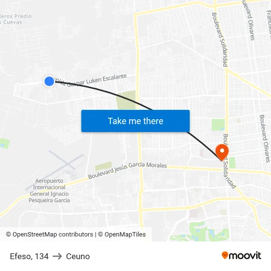 Efeso, 134 to Ceuno map