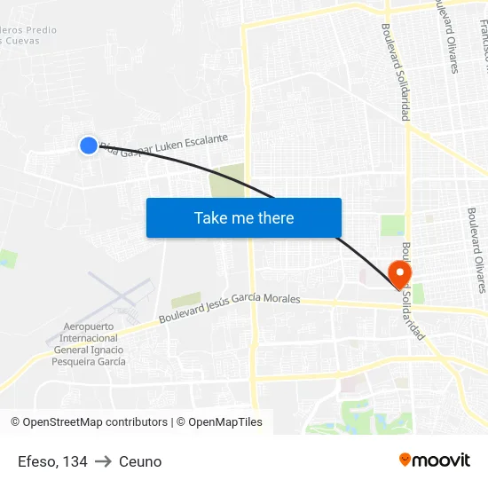 Efeso, 134 to Ceuno map