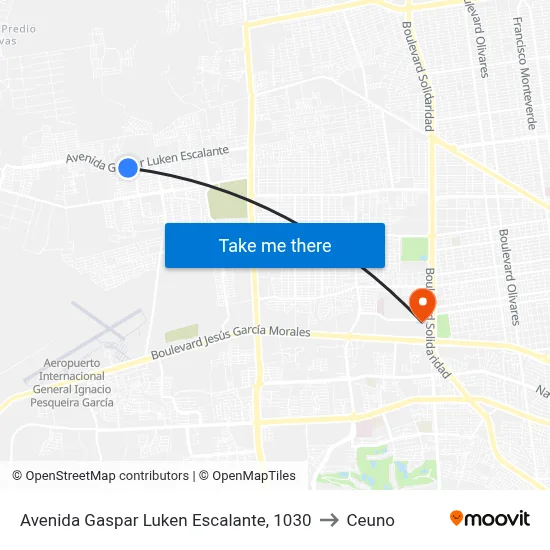 Avenida Gaspar Luken Escalante, 1030 to Ceuno map