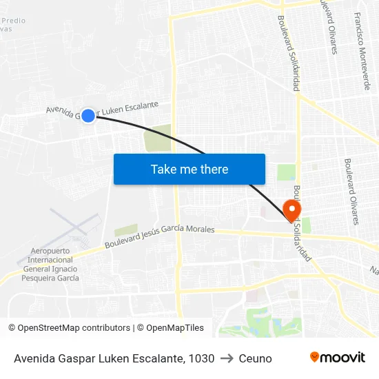 Avenida Gaspar Luken Escalante, 1030 to Ceuno map