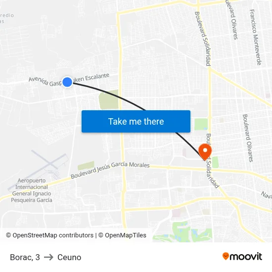 Borac, 3 to Ceuno map