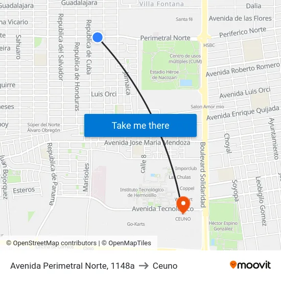 Avenida Perimetral Norte, 1148a to Ceuno map