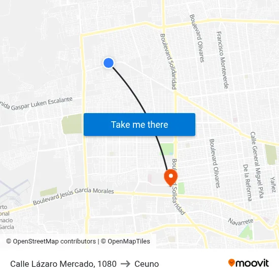 Calle Lázaro Mercado, 1080 to Ceuno map