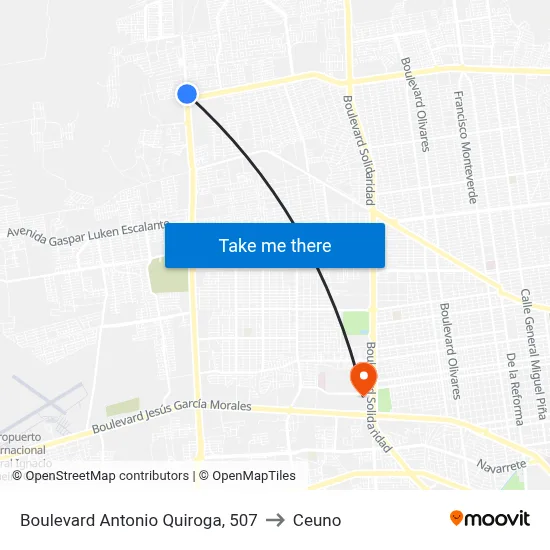 Boulevard Antonio Quiroga, 507 to Ceuno map