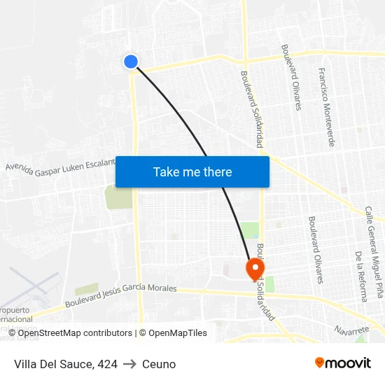 Villa Del Sauce, 424 to Ceuno map