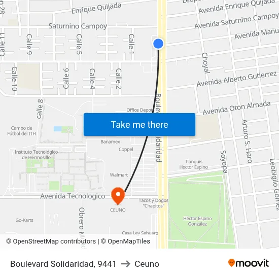 Boulevard Solidaridad, 9441 to Ceuno map