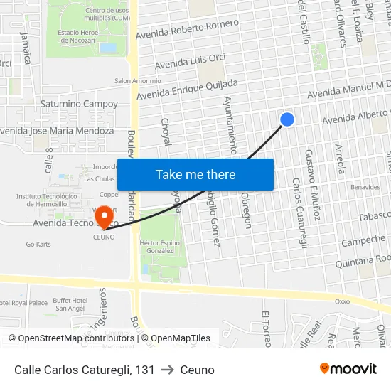 Calle Carlos Caturegli, 131 to Ceuno map