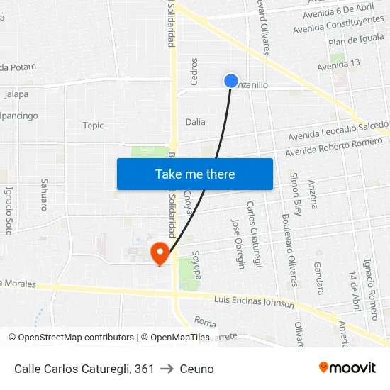 Calle Carlos Caturegli, 361 to Ceuno map