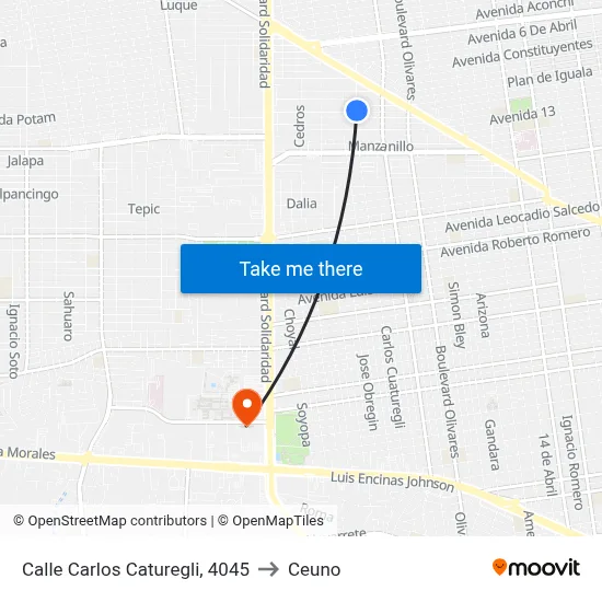 Calle Carlos Caturegli, 4045 to Ceuno map