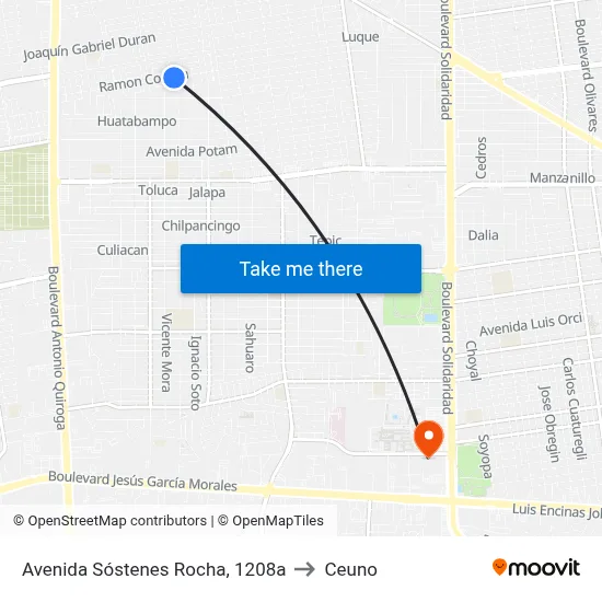 Avenida Sóstenes Rocha, 1208a to Ceuno map
