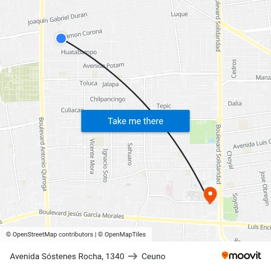 Avenida Sóstenes Rocha, 1340 to Ceuno map