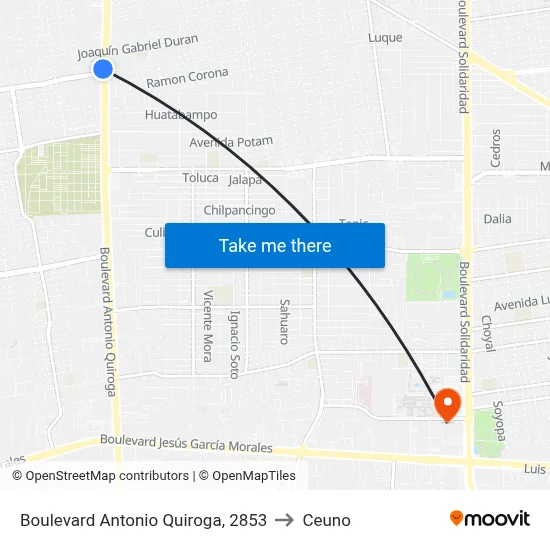 Boulevard Antonio Quiroga, 2853 to Ceuno map