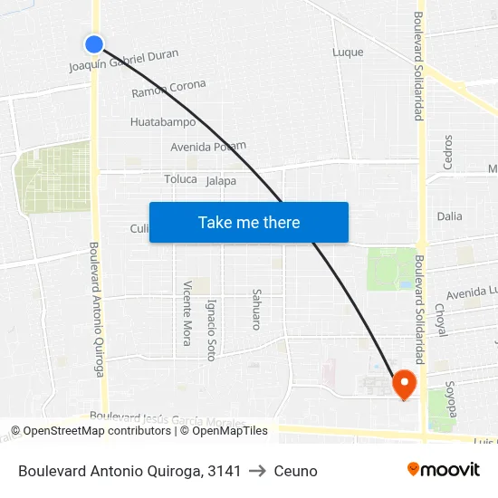 Boulevard Antonio Quiroga, 3141 to Ceuno map