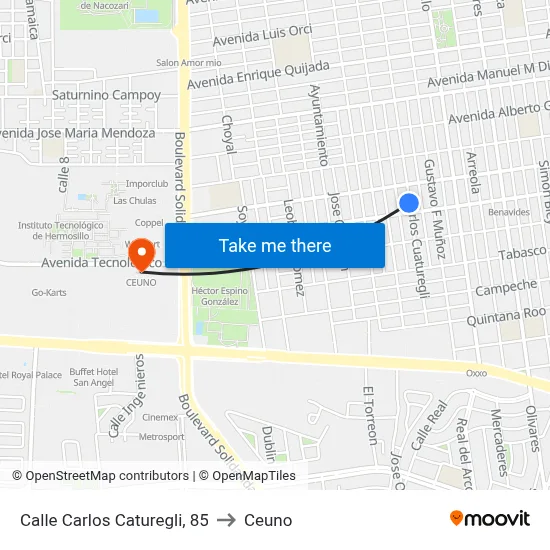 Calle Carlos Caturegli, 85 to Ceuno map