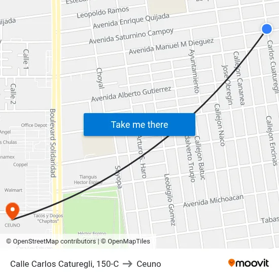 Calle Carlos Caturegli, 150-C to Ceuno map