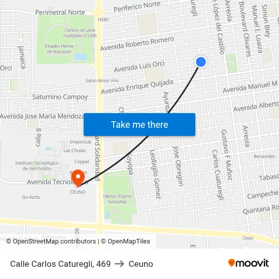 Calle Carlos Caturegli, 469 to Ceuno map