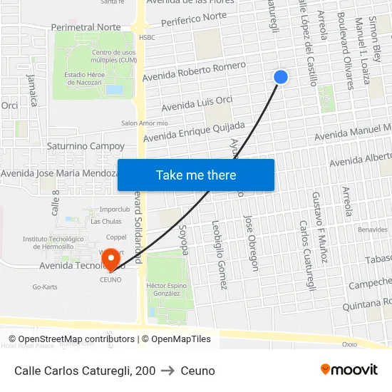 Calle Carlos Caturegli, 200 to Ceuno map