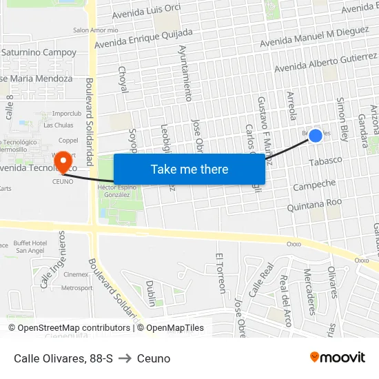 Calle Olivares, 88-S to Ceuno map