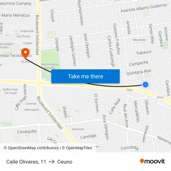 Calle Olivares, 11 to Ceuno map