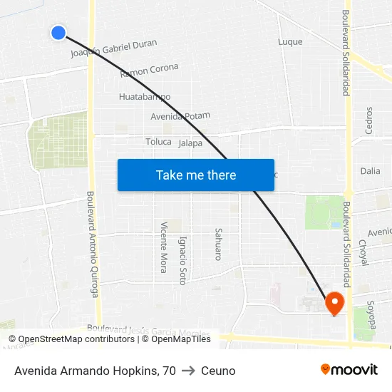 Avenida Armando Hopkins, 70 to Ceuno map