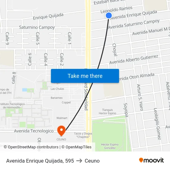 Avenida Enrique Quijada, 595 to Ceuno map