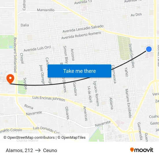 Alamos, 212 to Ceuno map