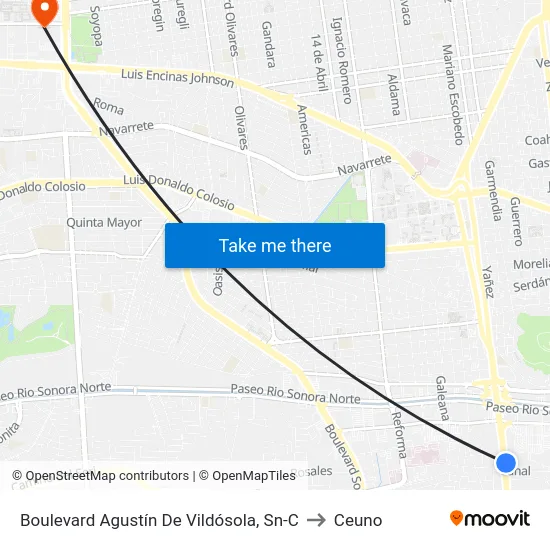 Boulevard Agustín De Vildósola, Sn-C to Ceuno map