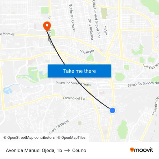 Avenida Manuel Ojeda, 1b to Ceuno map