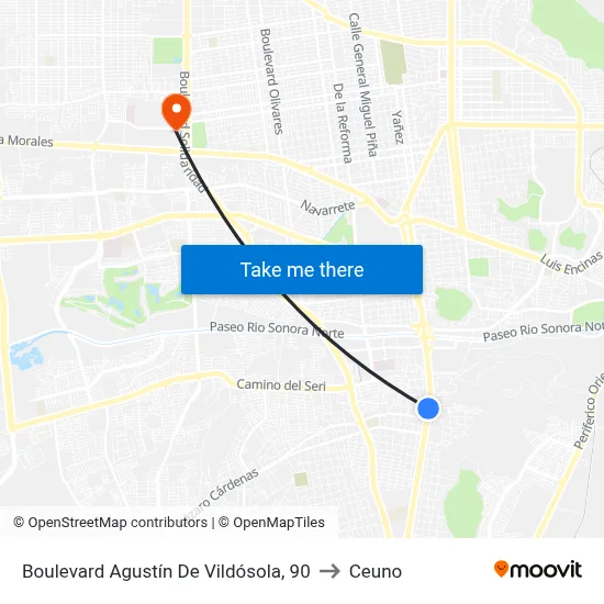 Boulevard Agustín De Vildósola, 90 to Ceuno map